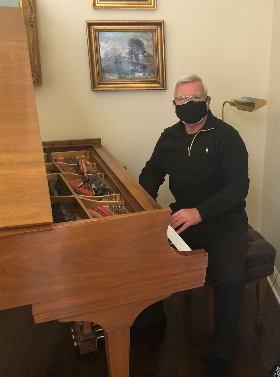 disinfecting piano