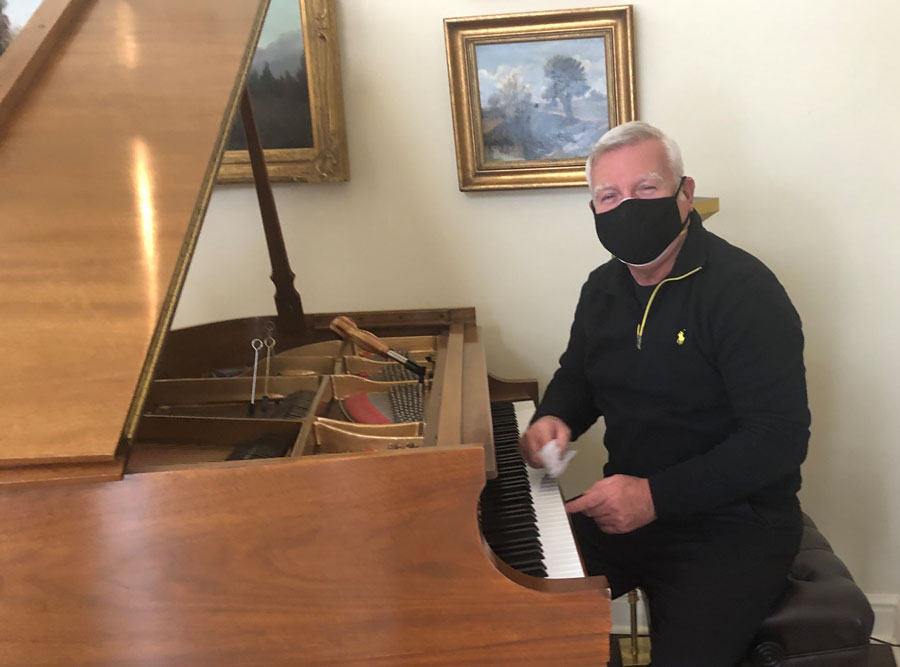 disinfecting piano