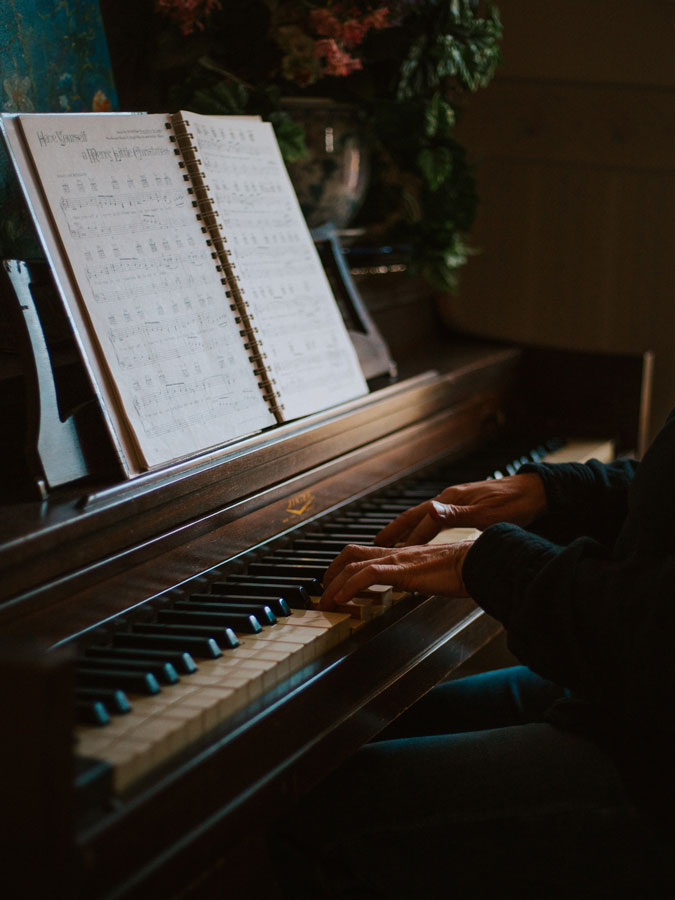 playing the piano